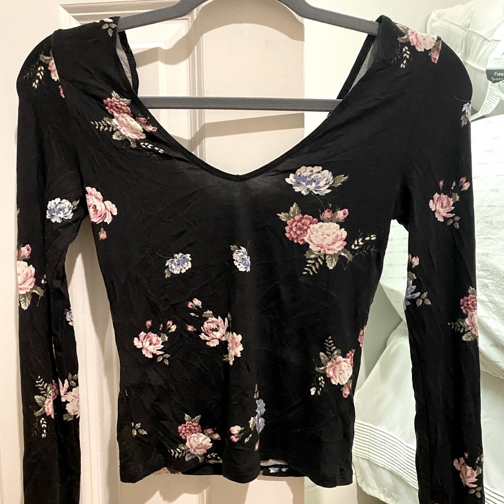 Garage Black Flowered Shirt